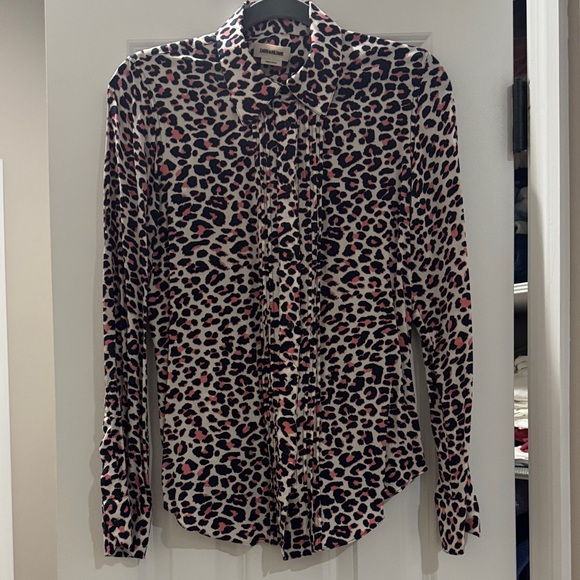 Zadig & Voltaire Tops - Zadig & Voltaire Pink and Black Animal Print Top